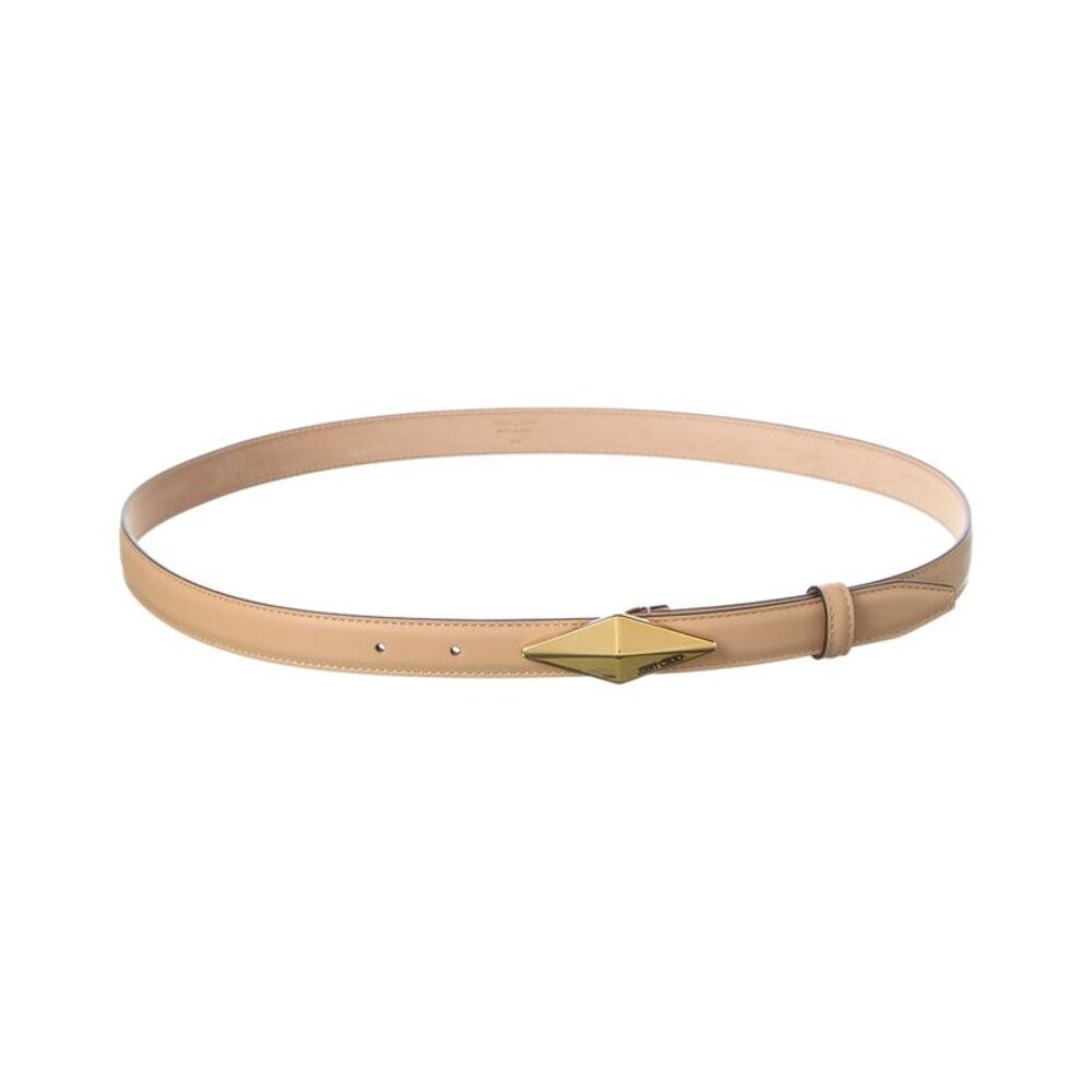Jimmy Choo Diamond Clasp Leather Belt, Brown